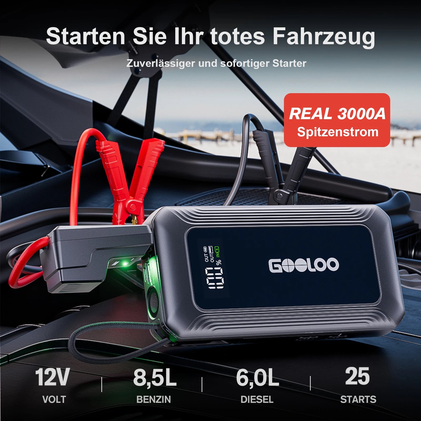 GOOLOO G7 Starthilfe Powerbank + GT160 Elektrische Luftpumpe