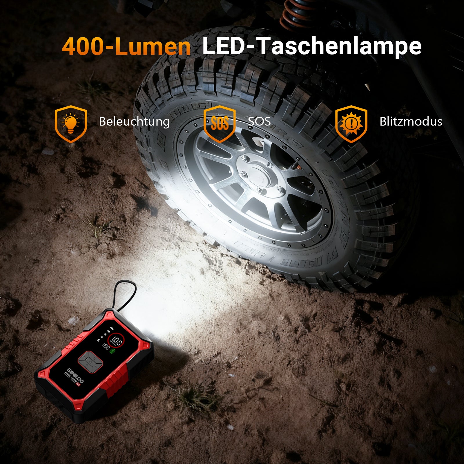 GOOLOO A5 Starthilfe Powerbank mit Luftkompressor