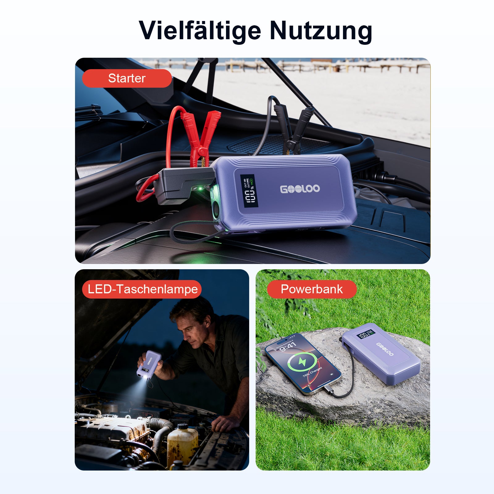 GOOLOO G7 Starthilfe Powerbank