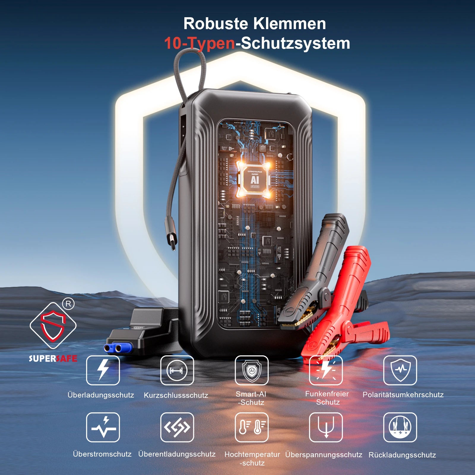 GOOLOO G7 Starthilfe Powerbank + GT160 Elektrische Luftpumpe