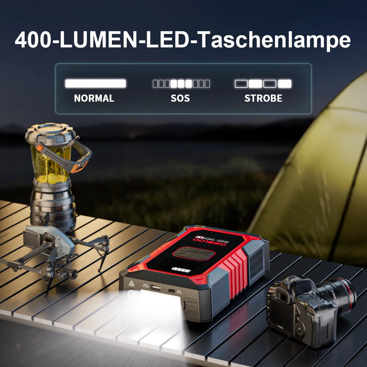 GOOLOO A3 Starthilfe Powerbank mit Luftkompressor 3000A