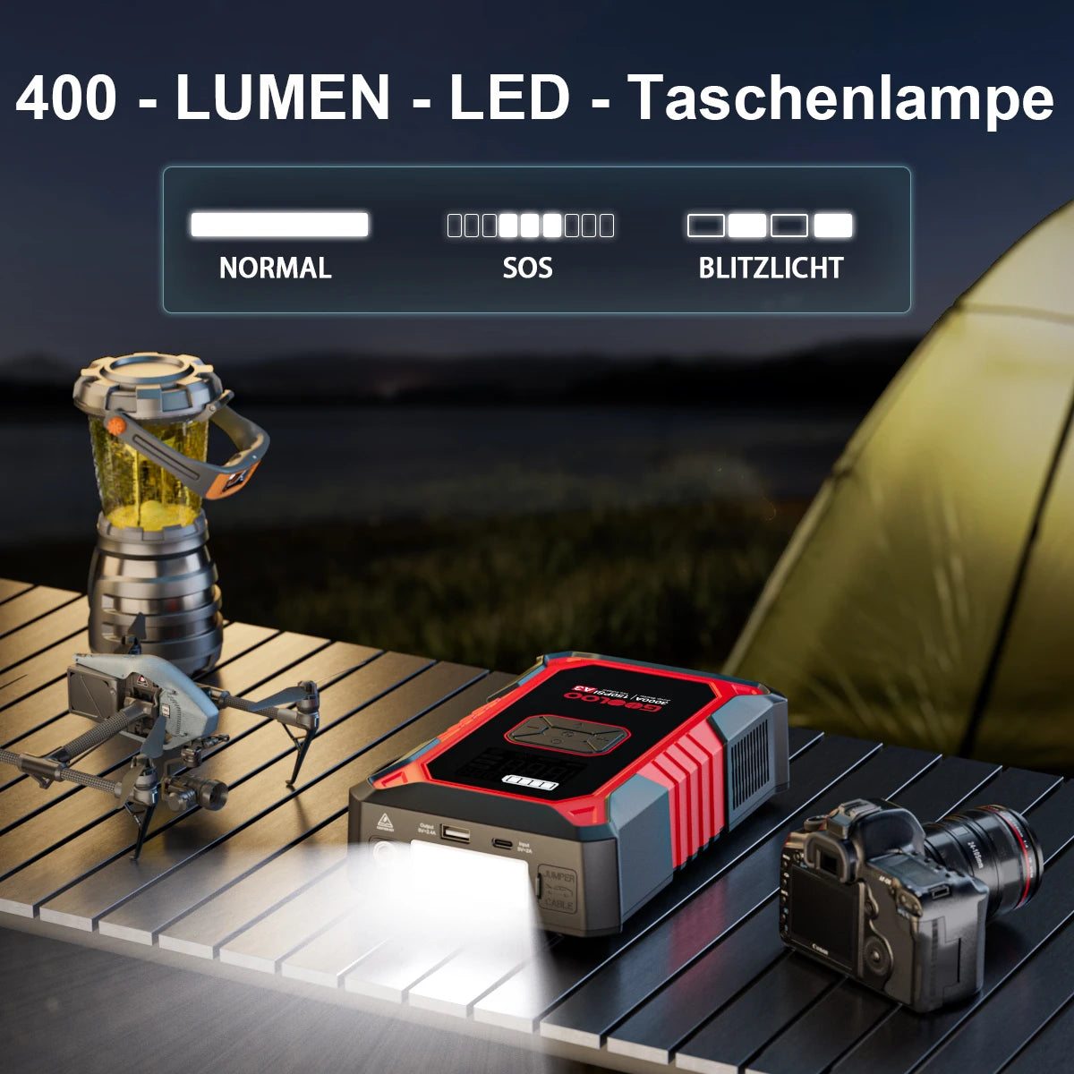 GOOLOO A3 Supersafe Starthilfe Powerbank mit Luftkompressor 3000A