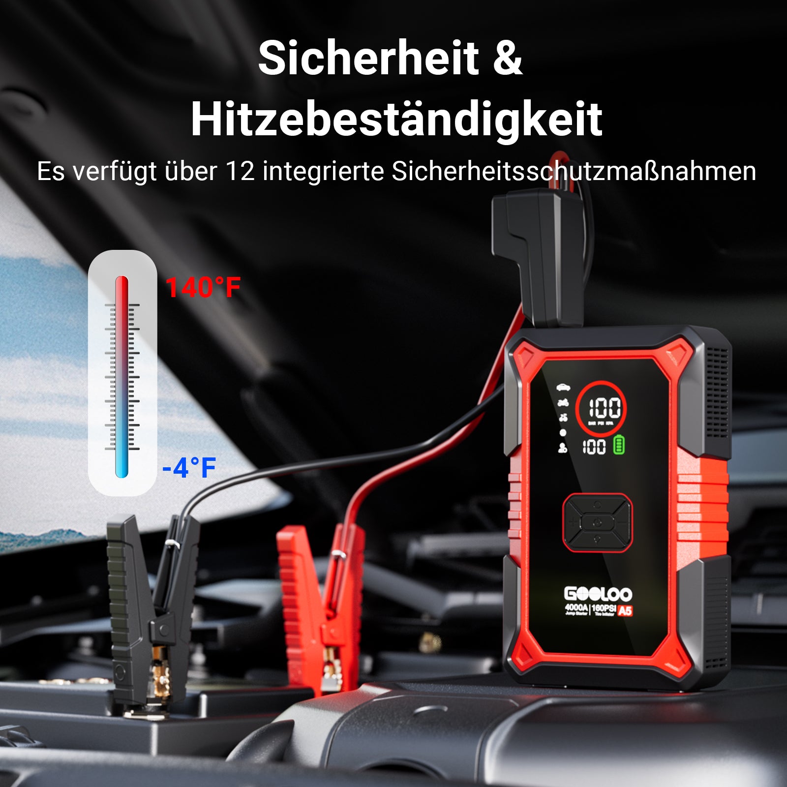 GOOLOO A5 Starthilfe Powerbank mit Luftkompressor