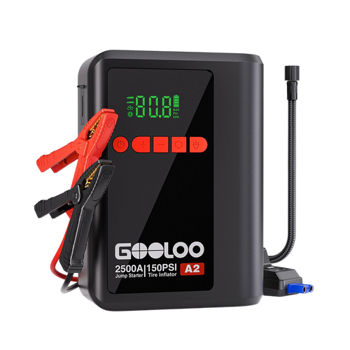 GOOLOO A2 Supersafe Starthilfe Powerbank mit Luftkompressor 2500A