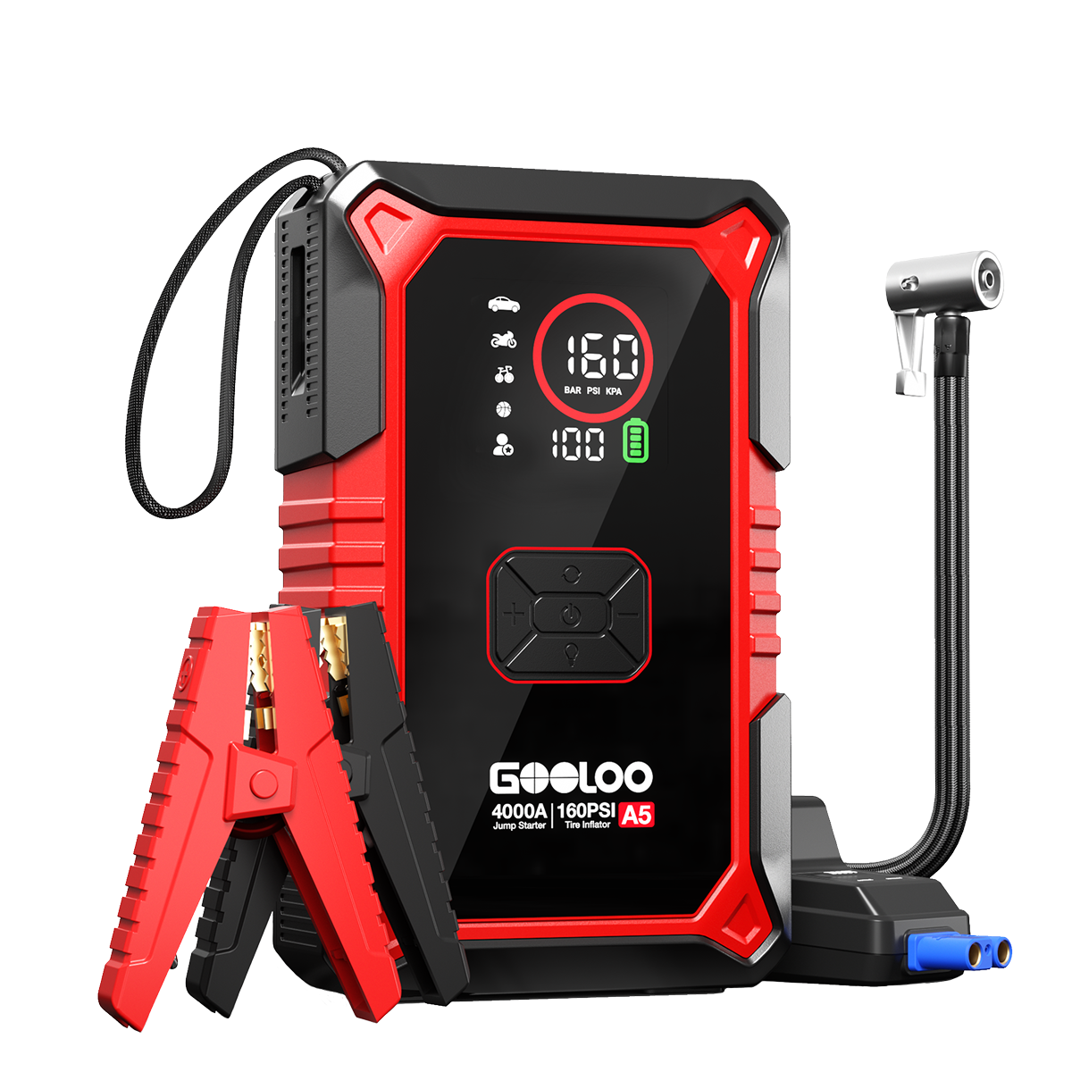 GOOLOO A5 Supersafe Starthilfe Powerbank mit Luftkompressor