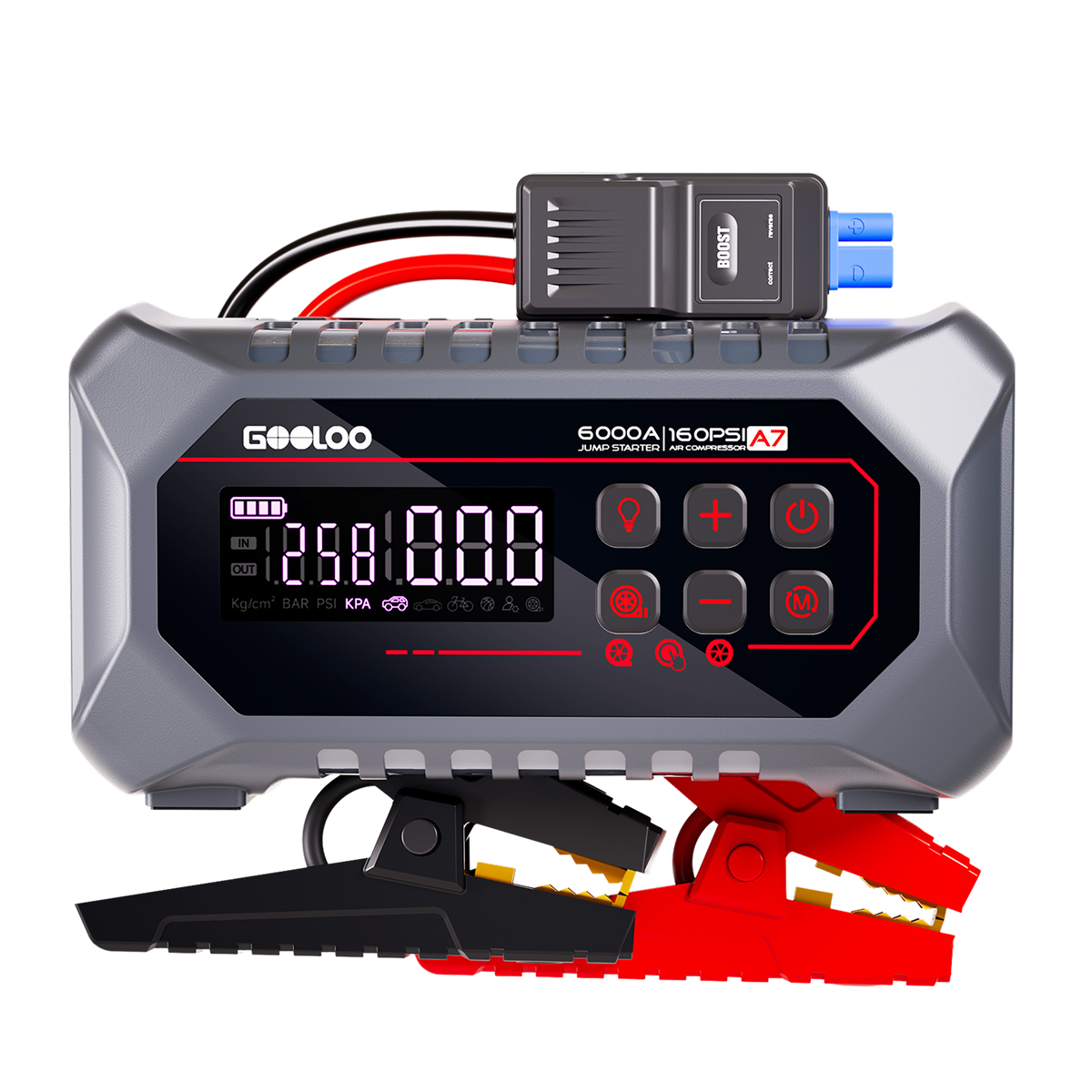 GOOLOO A7 Supersafe Starthilfe Powerbank mit Luftkompressoren und Luftpumpe 6000A