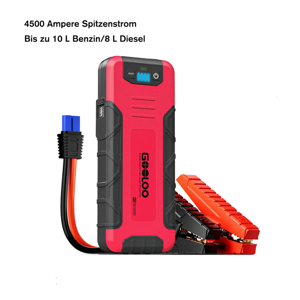 GOOLOO GE4500 Starthilfe Powerbank 4500A 12V, für 10L Benzin/8L Diesel, -20°C bis 60°C