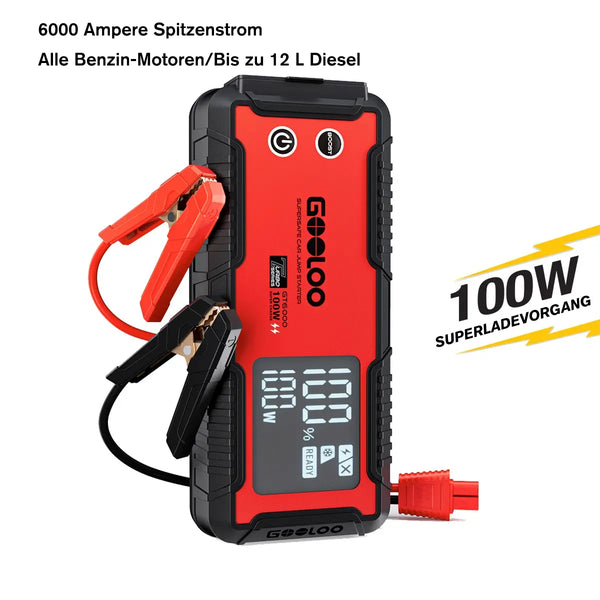Vorbestellen GOOLOO GT6000 Starthilfe Powerbank 6000A 12V, für alle Benzin/12L Diesel, -20°C bis 60°C