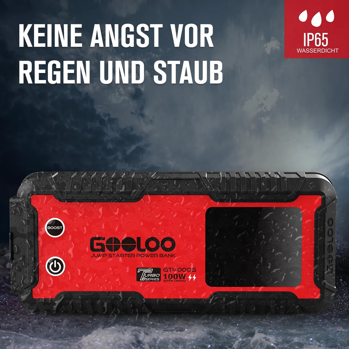 GOOLOO GT4000S  Starthilfe Powerbank 4000A 100W 12V, für 12L Benzin/10L Diesel, -20°C bis 60°C