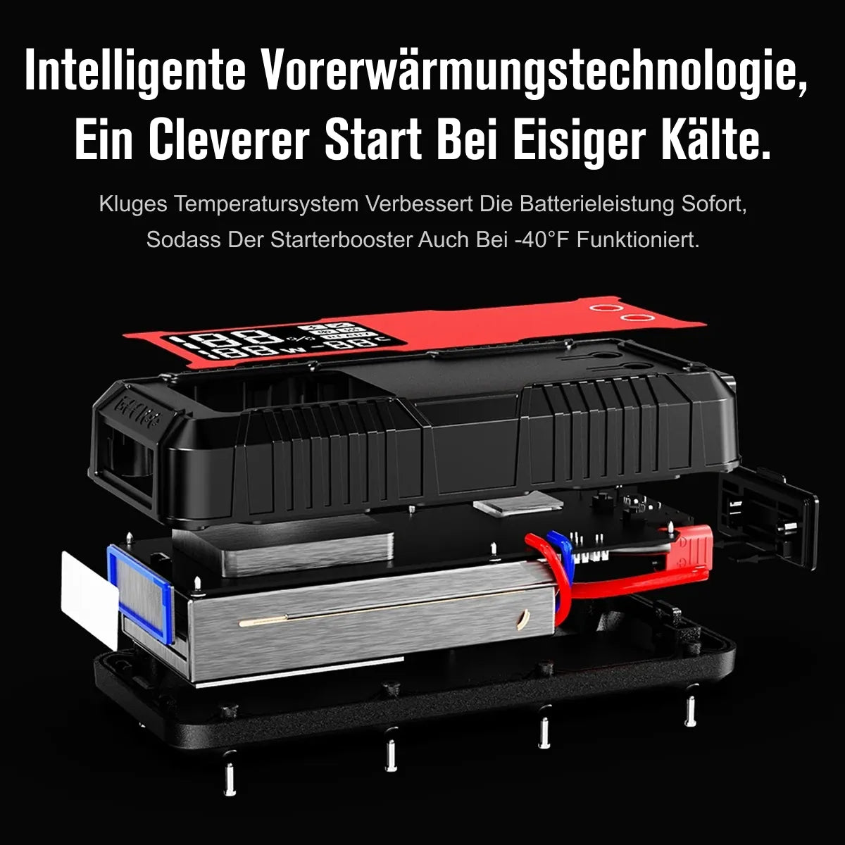 GOOLOO GT4000 Starthilfe Powerbank 4000A 100W Vorwärmtechnologie 12V, für 12L Benzin/10L Diesel, -40°C bis 60°C