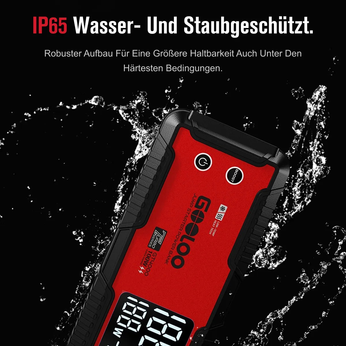 GOOLOO GT4000 Starthilfe Powerbank 4000A 100W Vorwärmtechnologie 12V, für 12L Benzin/10L Diesel, -40°C bis 60°C