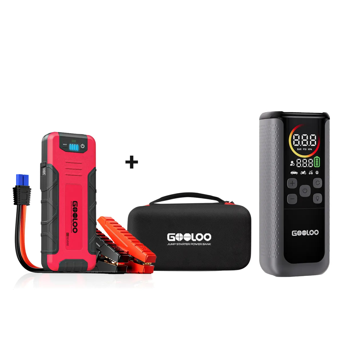 GOOLOO GE4500 Starthilfe Powerbank 4500A 12V, für 10L Benzin/8L Diesel, -20°C bis 60°C