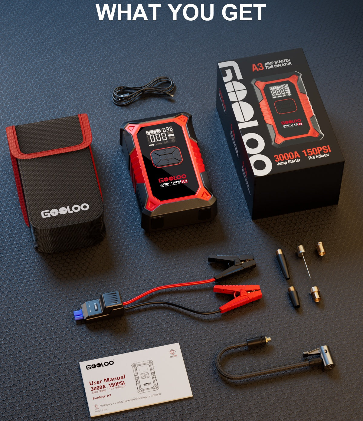 GOOLOO A3 Car Air Compressor And Jump Starter