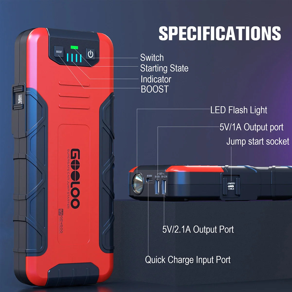 GOOLOO GE4500 Best Battery Booster Box