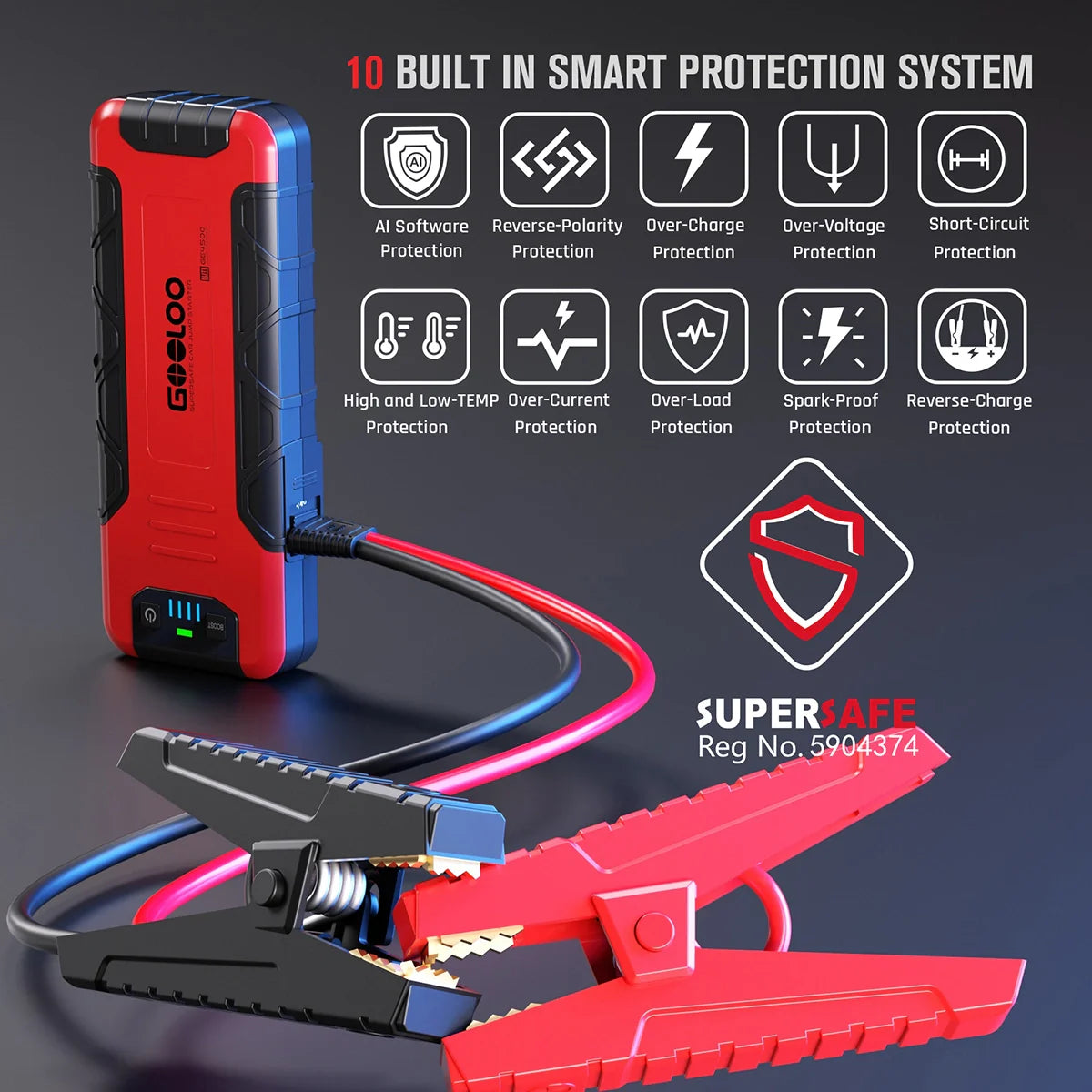 GOOLOO GE4500 Small Portable Jump Starter