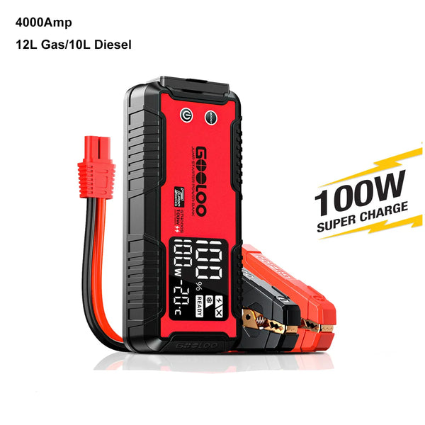 GOOLOO GT4000S  Starthilfe Powerbank 4000A 100W 12V, für 12L Benzin/10L Diesel, -20°C bis 60°C