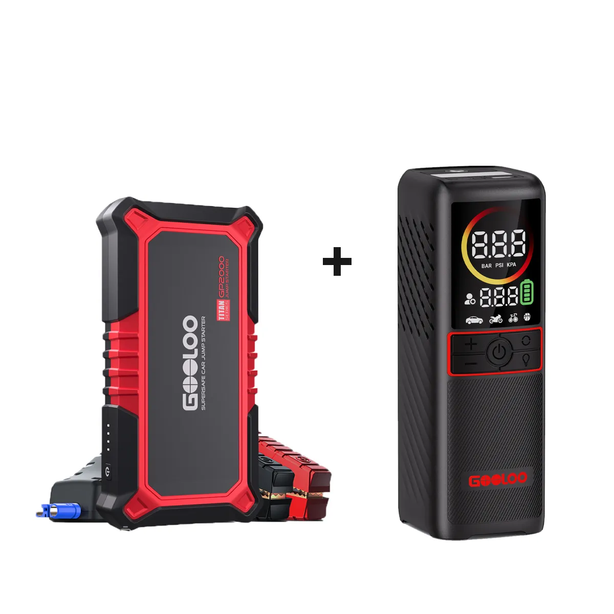 GOOLOO GP2000 Starthilfe Powerbank 2000A 12V, für 8L Benzin/6L Diesel, -20°C bis 55°C