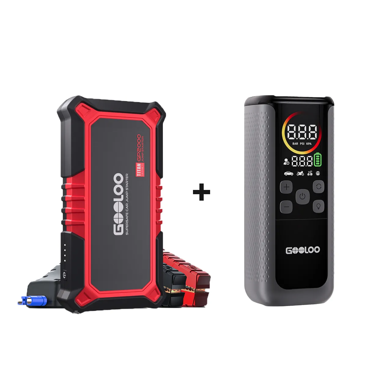 GOOLOO GP2000 Starthilfe Powerbank 2000A 12V, für 8L Benzin/6L Diesel, -20°C bis 55°C