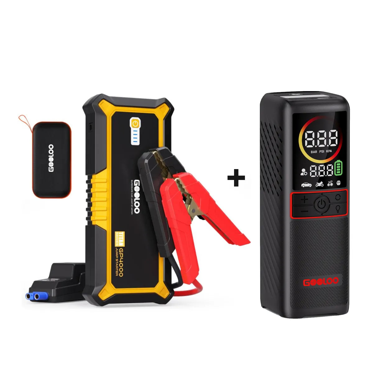 GOOLOO GP4000 Starthilfe Powerbank + GT160 Elektrische Luftpumpe