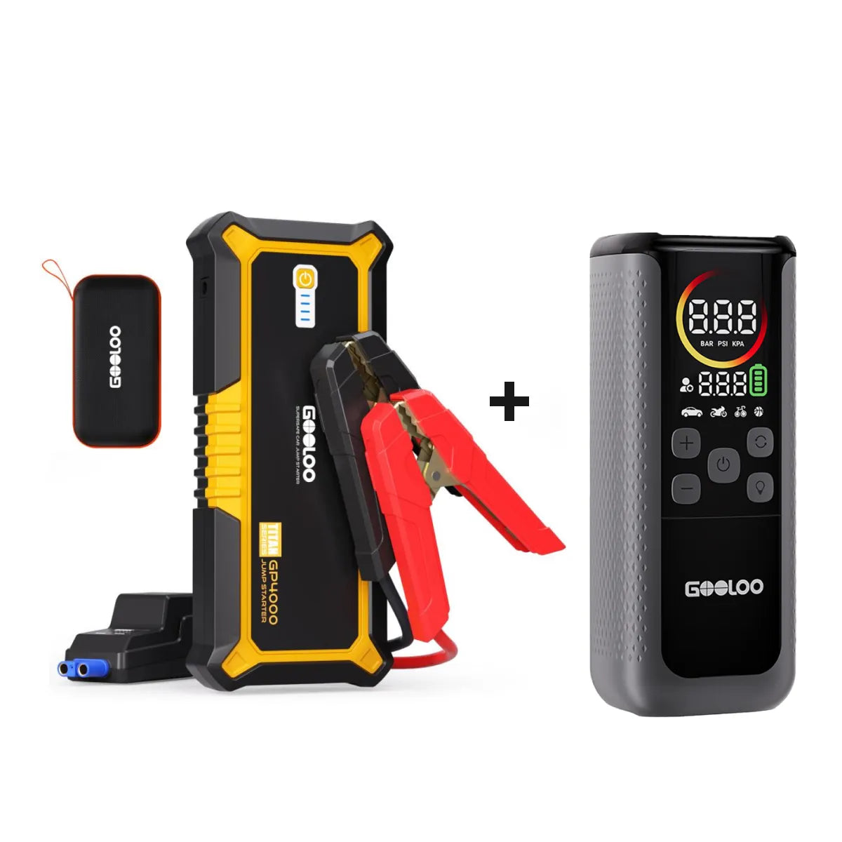 GOOLOO GP4000 Starthilfe Powerbank 4000A 12V, für 12L Benzin/10L Diesel, -20°C bis 60°C