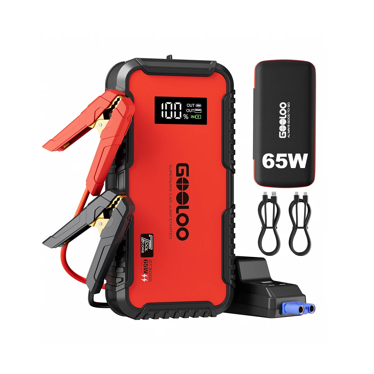 GOOLOO GT3000 Starthilfe Powerbank 3000A mit EVA-Tasche