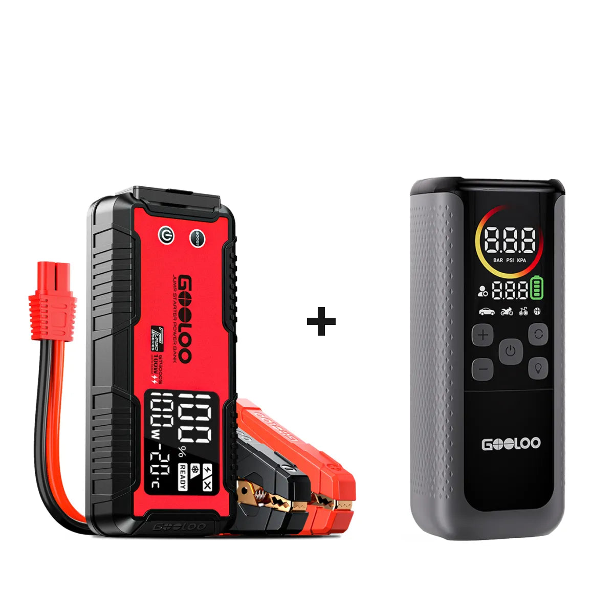 GOOLOO GT4000S  Starthilfe Powerbank 4000A 100W 12V, für 12L Benzin/10L Diesel, -20°C bis 60°C